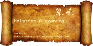 Meiszter Alexandra névjegykártya